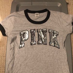 Victoria’s Secret Pink Short Sleeve Sequin Tee M